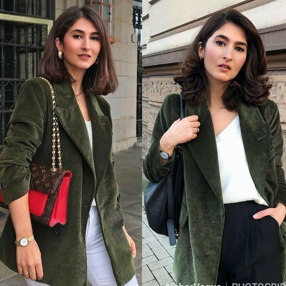 zara green corduroy jacket